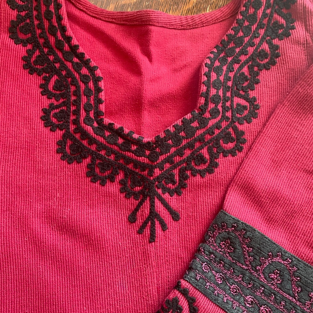 VINTAGE Unknown Brand Embroidered Dress size L/XL - Picture 2 of 16